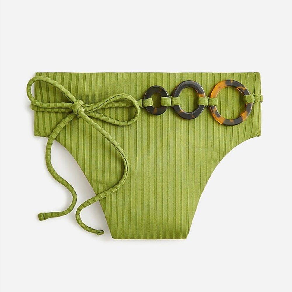 J.Crew Wide-rib high-rise bikini bottom NWT Size Small